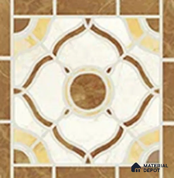 Patterned Tile Border TL 05915 B Spatial Accent Series 2 x 2 inch Vitrified Matte Finish Center Tile - 9 mm | Suitable for Decorative Highlighter Border