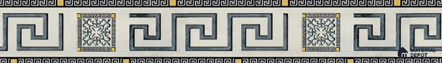 Moroccan Tile Border TL 05916 Spatial Accent Series 1 ft x 2 inch Vitrified Matte Finish Tile Border - 9 mm | Suitable for Decorative Highlighter Border