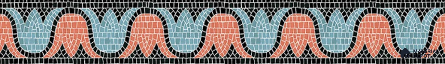 Moroccan Tile Border TL 05918 Spatial Accent Series 1 ft x 2 inch Vitrified Matte Finish Tile Border - 9 mm | Suitable for Decorative Highlighter Border