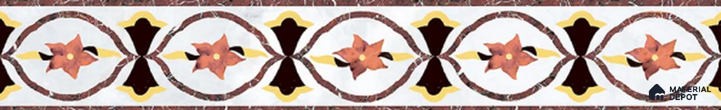 Patterned Tile Border TL 05917 Spatial Accent Series 1 ft x 2 inch Vitrified Matte Finish Tile Border - 9 mm | Suitable for Decorative Highlighter Border