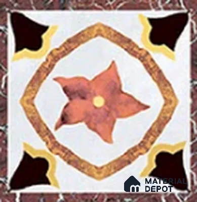 Patterned Tile Border TL 05917 B Spatial Accent Series 2 x 2 inch Vitrified Matte Finish Center Tile - 9 mm | Suitable for Decorative Highlighter Border