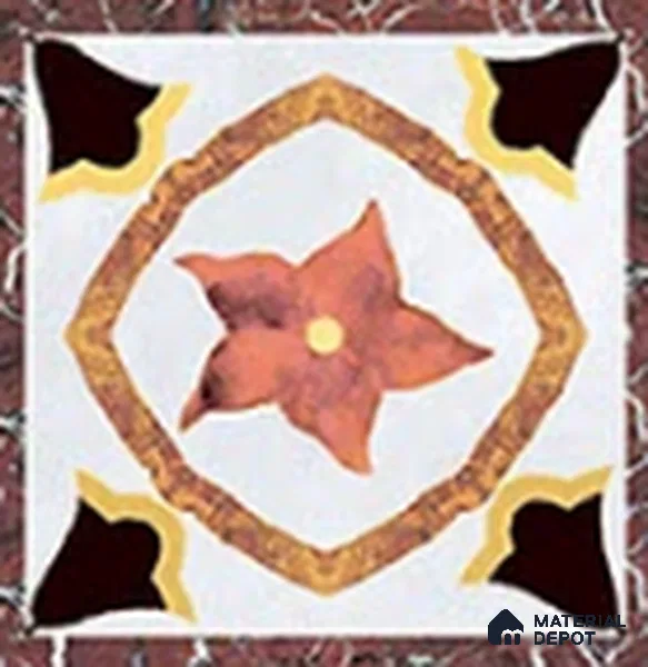 Patterned Tile Border TL 05917 B Spatial Accent Series 2 x 2 inch Vitrified Matte Finish Center Tile - 9 mm | Suitable for Decorative Highlighter Border