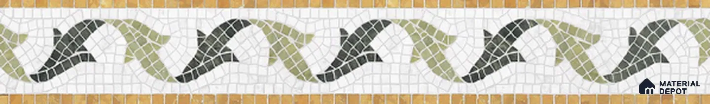 Geometric Look Border Tile TL 05909 Spatial Accent Series 1 ft x 2 inch Vitrified Matte Finish Tile Border - 9 mm (Sample)