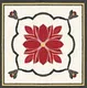 Floral Look Center Tile TL 05914 B Spatial Accent Series 2 x 2 inch Vitrified Matte Finish Tile Border - 9 mm | Image 1