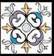 Floral Look Center Tile TL 05919 B Spatial Accent Series 2 x 2 inch Vitrified Matte Finish Tile Border - 9 mm | Image 1
