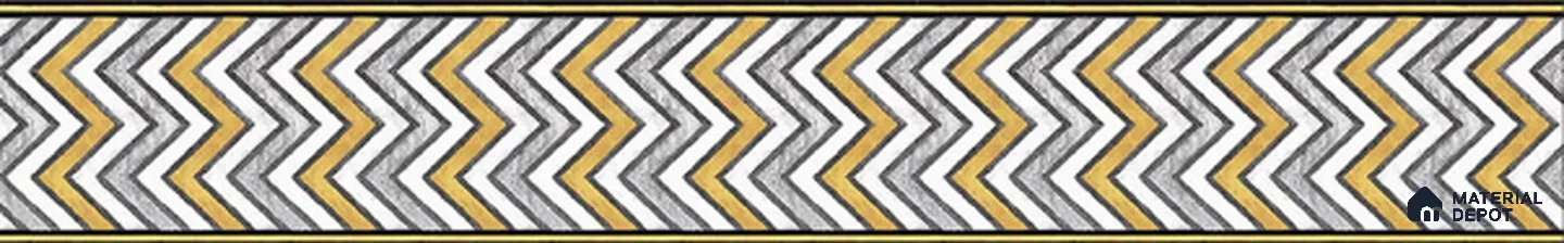 Moroccan Tile Border TL 05912 Spatial Accent Series 1 ft x 2 inch Vitrified Matte Finish Tile Border - 9 mm | Suitable for Decorative Highlighter Border