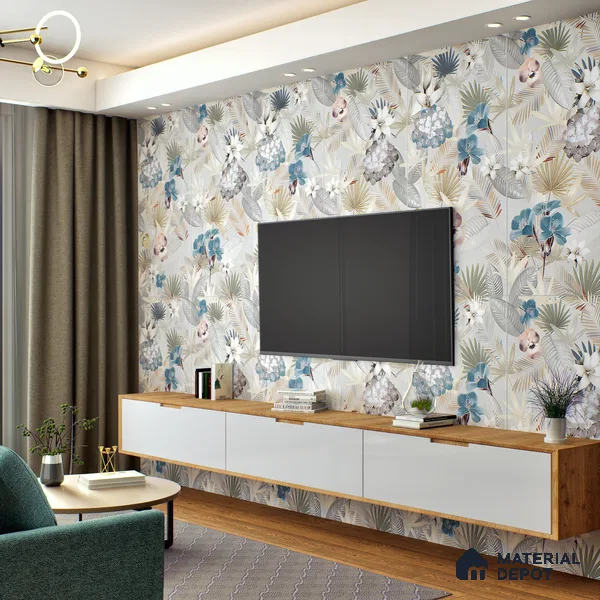 Tropical Wall Tile TL 05553 Vivid Fusion Decore 4 ft x 2 ft Matte Finish Vitrified Tile - 9 mm | Suitable for Bathroom, Accent/Feature Wall, Foyer
