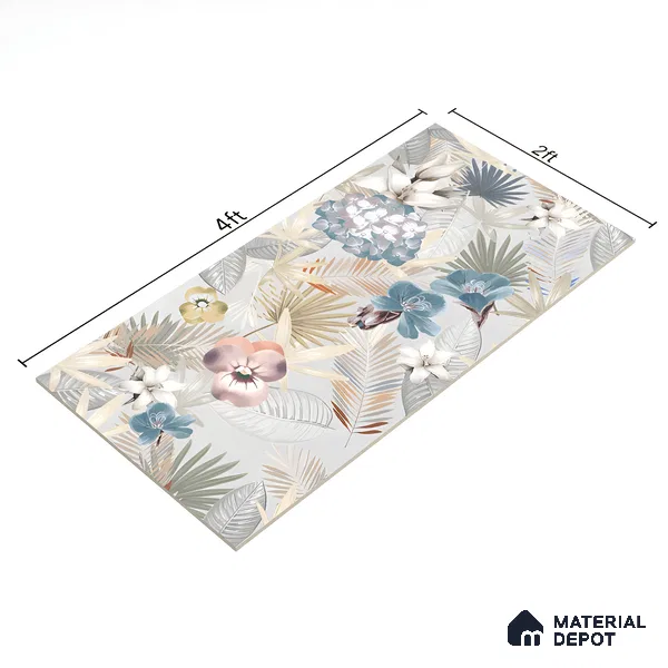 Tropical Wall Tile TL 05553 Vivid Fusion Decore 4 ft x 2 ft Matte Finish Vitrified Tile - 9 mm | Suitable for Bathroom, Accent/Feature Wall, Foyer