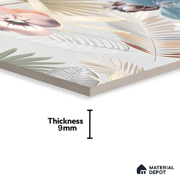Tropical Wall Tile TL 05553 Vivid Fusion Decore 4 ft x 2 ft Matte Finish Vitrified Tile - 9 mm | Suitable for Bathroom, Accent/Feature Wall, Foyer