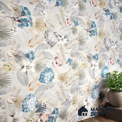 Tropical Wall Tile TL 05553 Vivid Fusion Decore 4 ft x 2 ft Matte Finish Vitrified Tile - 9 mm | Suitable for Bathroom, Accent/Feature Wall, Foyer