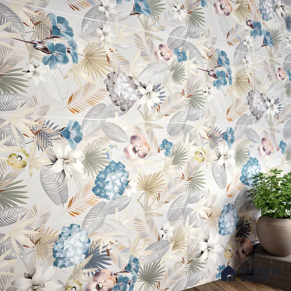 Tropical Wall Tile TL 05553 Vivid Fusion Decore 4 ft x 2 ft Matte Finish Vitrified Tile - 9 mm | Suitable for Bathroom, Accent/Feature Wall, Foyer
