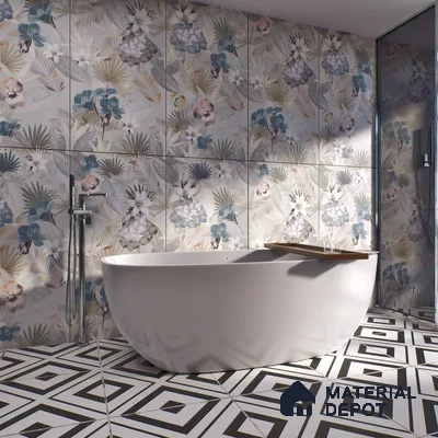 Tropical Wall Tile TL 05553 Vivid Fusion Decore 4 ft x 2 ft Matte Finish Vitrified Tile - 9 mm | Suitable for Bathroom, Accent/Feature Wall, Foyer