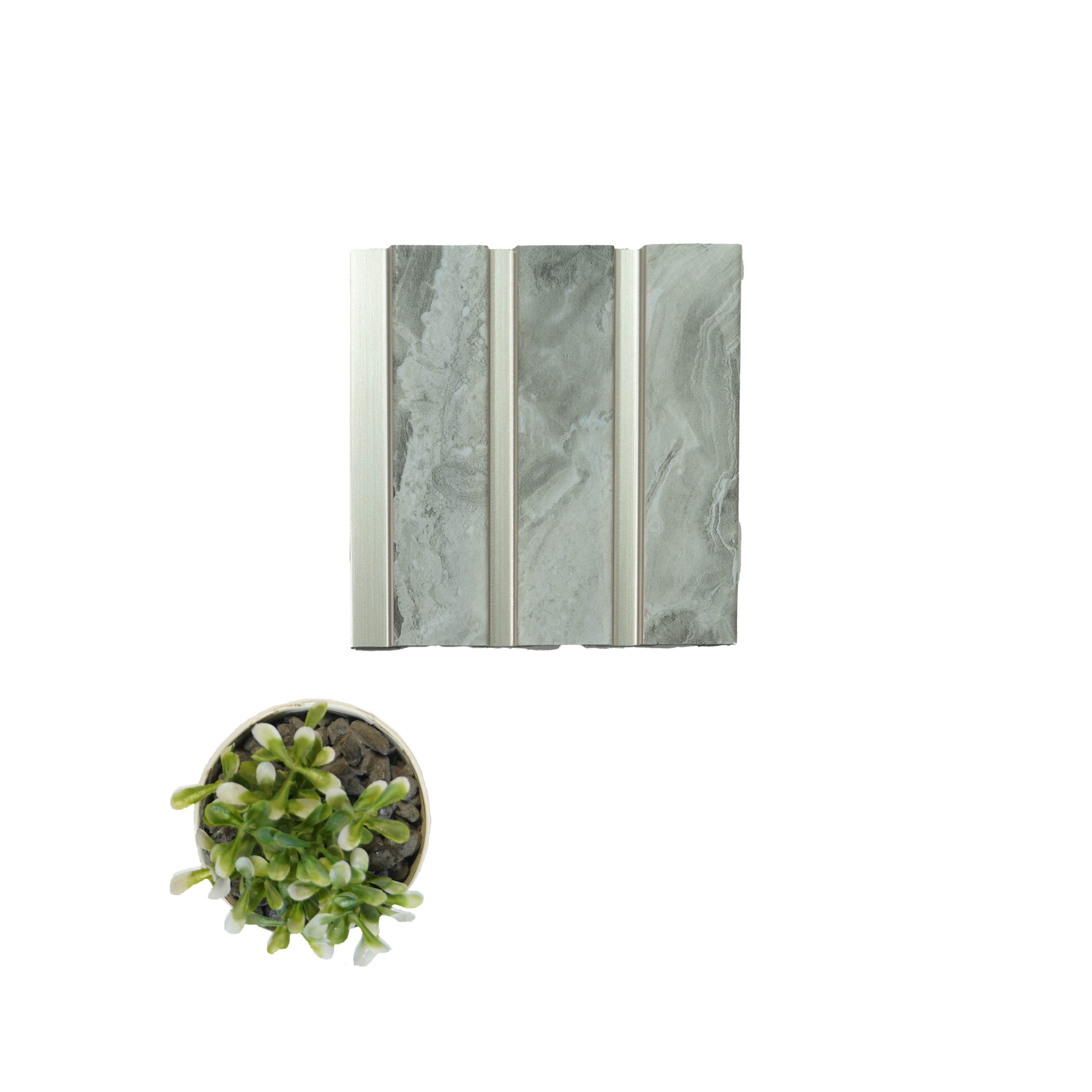 Grey Stone Louver VL 08 TE (VL 08) 8 ft x 4.9 inch Charcoal Panel - 12 mm | Suitable for Feature Wall, TV Unit & Living Room | Width is Subjected to 5% Variation