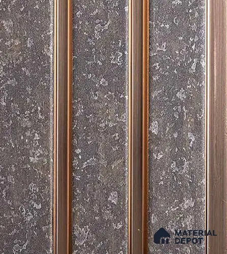 Brown Stone Louver VL 15 HA (VL 15) 8 ft x 4.9 inch Charcoal Panel - 12 mm | Suitable for Feature Wall, TV Unit & Living Room | Width is Subjected to 5% Variation