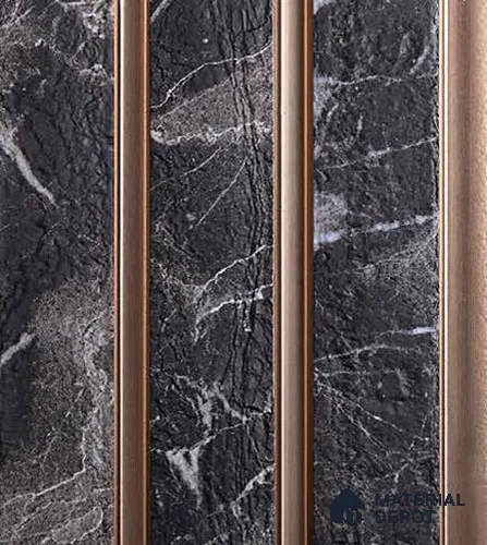 Black Marble Louver VL 16 TE (VL 16) 8 ft x 4.9 inch Charcoal Panel - 12 mm | Suitable for Feature Wall, TV Unit & Living Room | Width is Subjected to 5% Variation