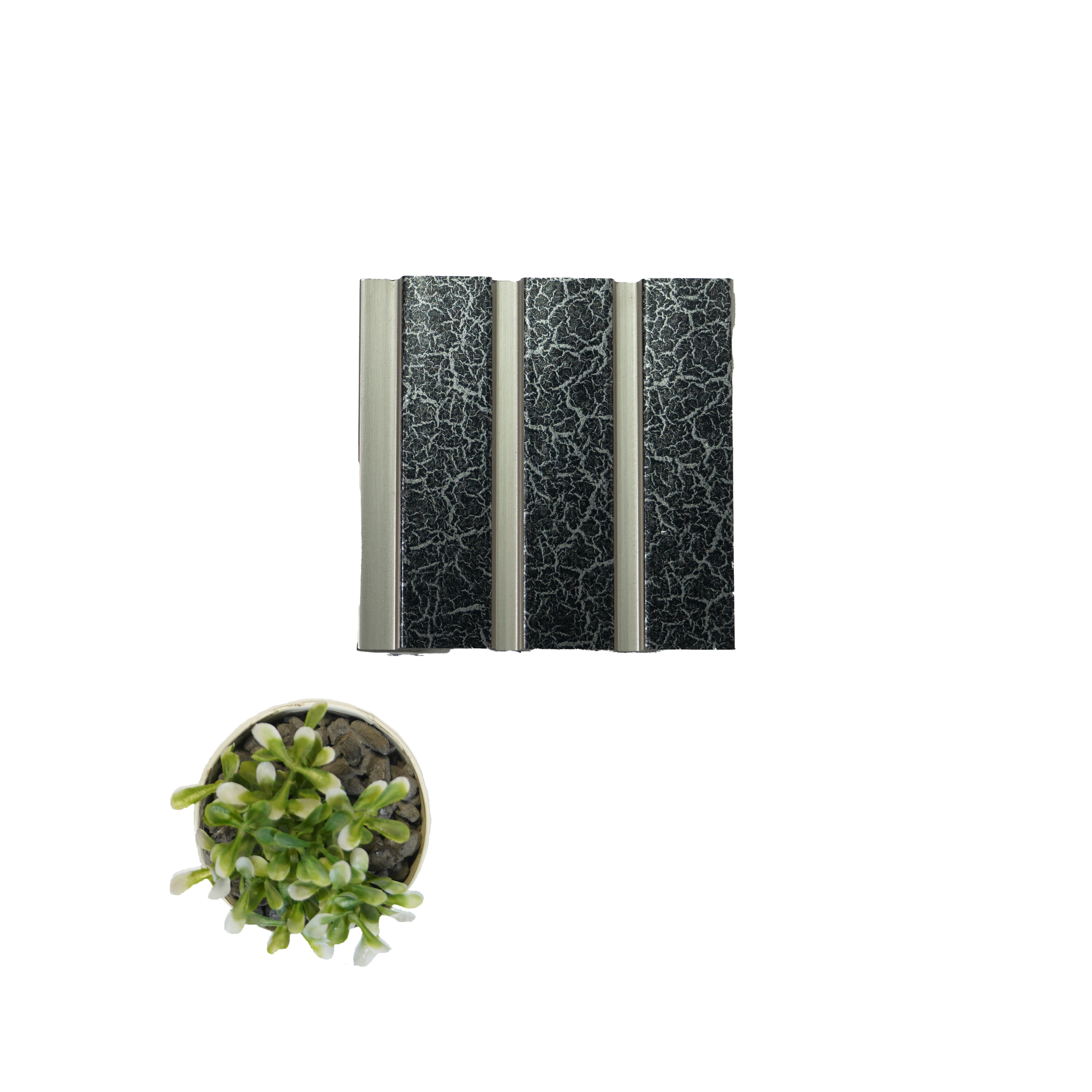 Black Marble Louver VL 17 CR (VL 17) 8 ft x 4.9 inch Charcoal Panel - 12 mm | Suitable for Feature Wall, TV Unit & Living Room | Width is Subjected to 5% Variation