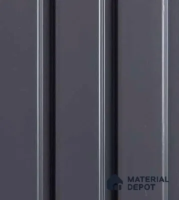 Black Plain Colour Louver VL 30 GR (VL 30) 8 ft x 4.9 inch Charcoal Panel - 12 mm | Suitable for Feature Wall, TV Unit & Living Room | Width is Subjected to 5% Variation