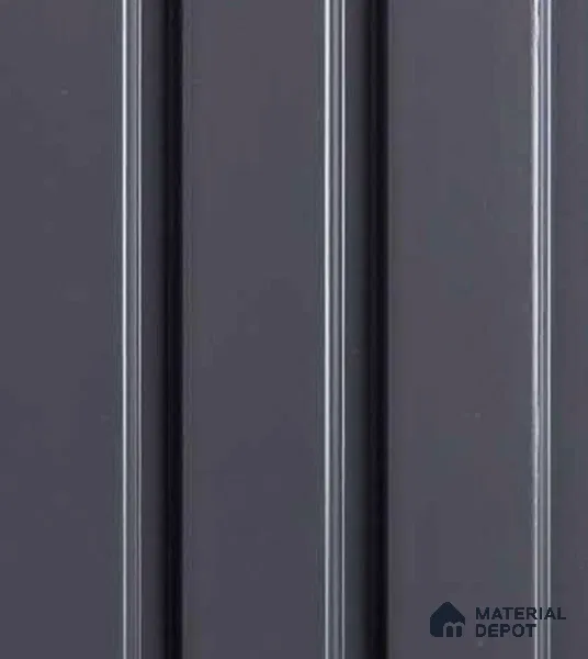 Black Plain Colour Louver VL 30 GR (VL 30) 8 ft x 4.9 inch Charcoal Panel - 12 mm | Suitable for Feature Wall, TV Unit & Living Room | Width is Subjected to 5% Variation