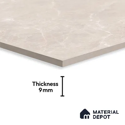Marble Floor & Wall Tile TL 07537 D Italian Crema Endless 6 ft x 4 ft Glossy Finish Vitrified Tile - 9 mm | Suitable For living Room, Bedroom, Bathroom | Adhesive and Spacers Must be Used During Installation