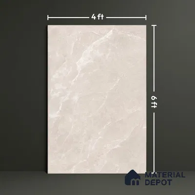 Marble Floor & Wall Tile TL 07537 Italian Crema 6 ft x 4 ft Glossy Finish Vitrified Tile - 15 mm | Suitable For living Room, Bedroom, Bathroom | Adhesive and Spacers Must be Used During Installation (Sample)