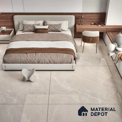 Marble Floor & Wall Tile TL 07537 Italian Crema 6 ft x 4 ft Glossy Finish Vitrified Tile - 15 mm | Suitable For living Room, Bedroom, Bathroom | Adhesive and Spacers Must be Used During Installation (Sample)