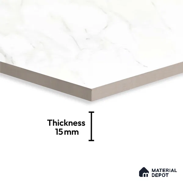 Marble Floor & Wall Tile TL 07538 Staturio Saga 6 ft x 4 ft Glossy Finish Vitrified Tile - 15 mm | Suitable For living Room, Bedroom, Bathroom