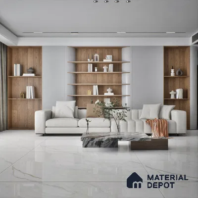 Marble Floor & Wall Tile TL 07538 Staturio Saga 6 ft x 4 ft Glossy Finish Vitrified Tile - 15 mm | Suitable For living Room, Bedroom, Bathroom