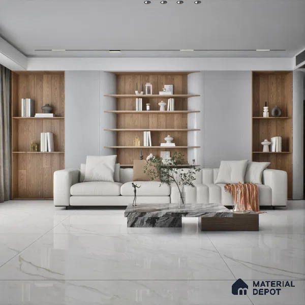 Marble Floor & Wall Tile TL 07538 Staturio Saga 6 ft x 4 ft Glossy Finish Vitrified Tile - 15 mm | Suitable For living Room, Bedroom, Bathroom