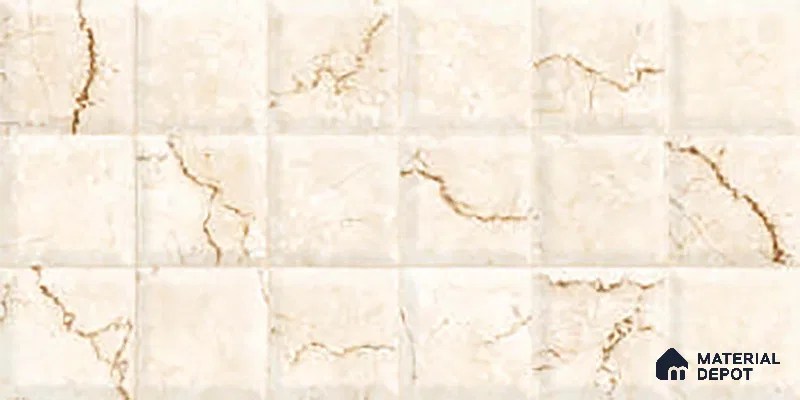 Beige Highlighter Wall Tile TL 07530 C Lustra 3023 Jazz L 2 ft x 1 ft Ceramic Glossy Finish - 9 mm |  | Suitable for Living Room, Bedroom, Bathroom