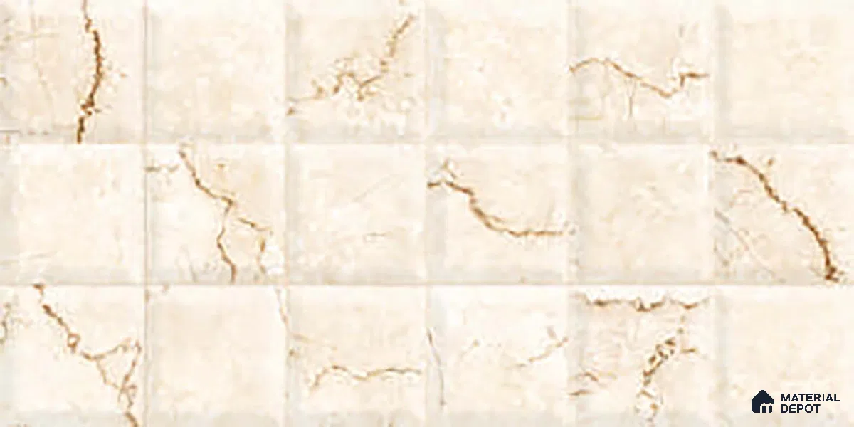Beige Highlighter Wall Tile TL 07530 C Lustra 3023 Jazz L 2 ft x 1 ft Ceramic Glossy Finish - 9 mm | | Suitable for Living Room, Bedroom, Bathroom