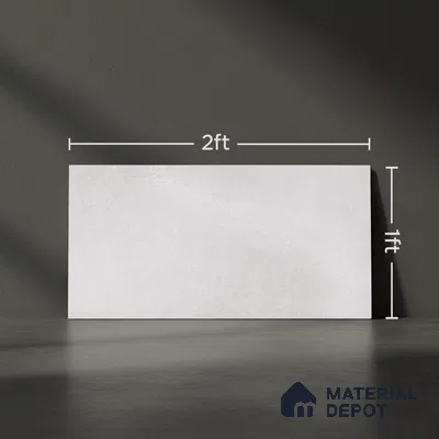 Grey Plain Wall Tile TL 07528 Lustra Radiant Ivory 2 ft x 1 ft Ceramic Glossy Finish - 9 mm |  | Suitable for Living Room, Bedroom, Bathroom (Sample)