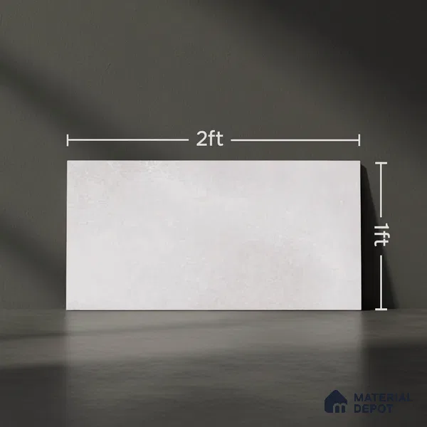 Grey Plain Wall Tile TL 07528 Lustra Radiant Ivory 2 ft x 1 ft Ceramic Glossy Finish - 9 mm |  | Suitable for Living Room, Bedroom, Bathroom (Sample)