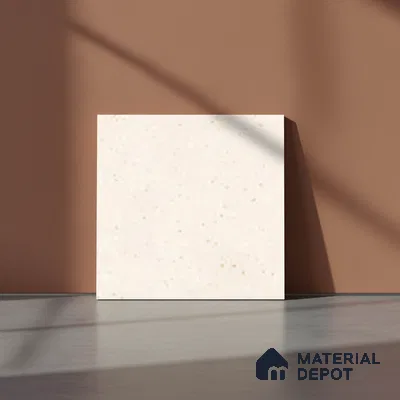 Beige Stone Floor Tile TL 07524 C Lustra Terrazzo Honey F 1 ft x 1 ft Ceramic Carving Satin Finish - 9 mm |  | Suitable for Living Room, Bedroom, Bathroom