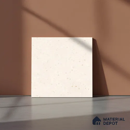 Beige Stone Floor Tile TL 07524 C Lustra Terrazzo Honey F 1 ft x 1 ft Ceramic Carving Satin Finish - 9 mm | | Suitable for Living Room, Bedroom, Bathroom