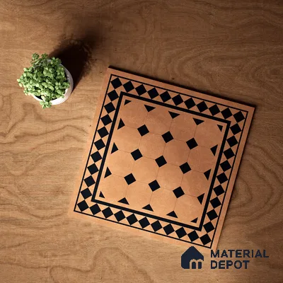 Moroccan Floor & Wall Tile TL 07413 Derby Cotto 2 ft x 2 ft Matte Finish Vitrified Tile - 9 mm | Suitable For Bathroom, Balcony, Kitchen | Please Expect a Slight Variation of Pattern (Sample)