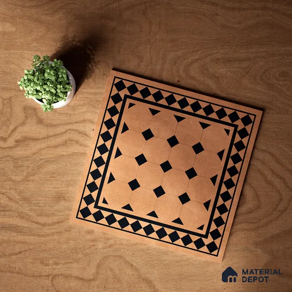 Moroccan Floor & Wall Tile TL 07413 Derby Cotto 2 ft x 2 ft Matte Finish Vitrified Tile - 9 mm | Suitable For Bathroom, Balcony, Kitchen | Please Expect a Slight Variation of Pattern (Sample)
