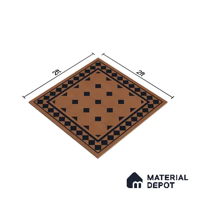 Moroccan Floor & Wall Tile TL 07413 Derby Cotto 2 ft x 2 ft Matte Finish Vitrified Tile - 9 mm | Suitable For Bathroom, Balcony, Kitchen | Please Expect a Slight Variation of Pattern (Sample)