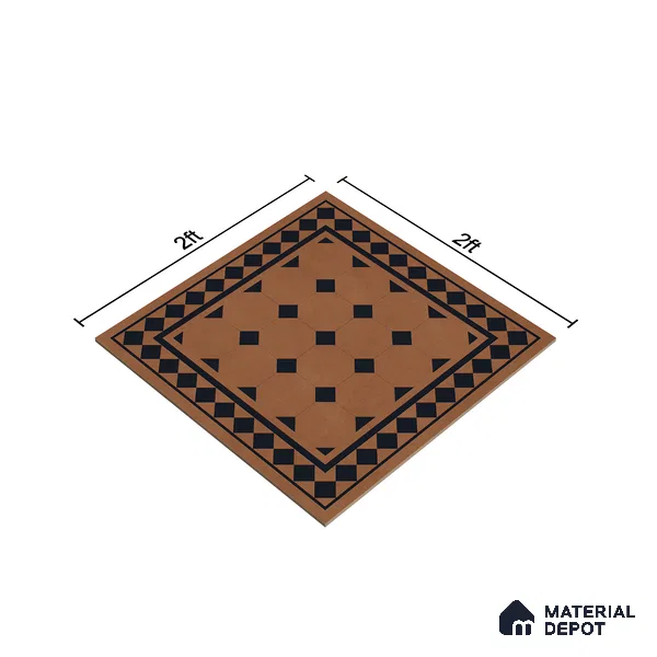 Moroccan Floor & Wall Tile TL 07413 Derby Cotto 2 ft x 2 ft Matte Finish Vitrified Tile - 9 mm | Suitable For Bathroom, Balcony, Kitchen | Please Expect a Slight Variation of Pattern (Sample)