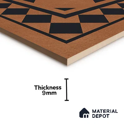 Moroccan Floor & Wall Tile TL 07413 Derby Cotto 2 ft x 2 ft Matte Finish Vitrified Tile - 9 mm | Suitable For Bathroom, Balcony, Kitchen | Please Expect a Slight Variation of Pattern (Sample)