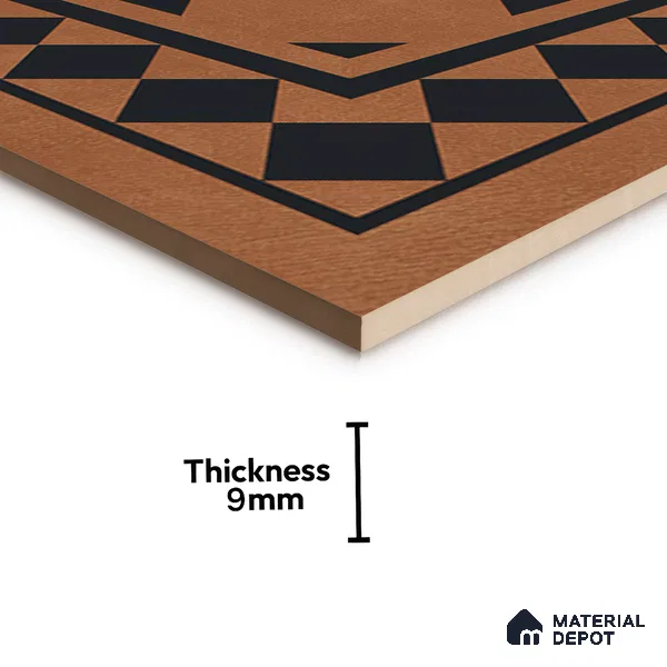 Moroccan Floor & Wall Tile TL 07413 Derby Cotto 2 ft x 2 ft Matte Finish Vitrified Tile - 9 mm | Suitable For Bathroom, Balcony, Kitchen | Please Expect a Slight Variation of Pattern (Sample)