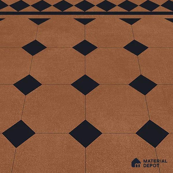 Moroccan Floor & Wall Tile TL 07413 Derby Cotto 2 ft x 2 ft Matte Finish Vitrified Tile - 9 mm | Suitable For Bathroom, Balcony, Kitchen | Please Expect a Slight Variation of Pattern (Sample)