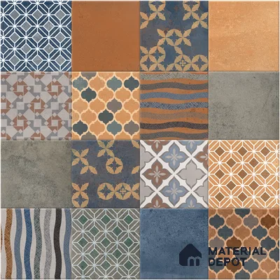 Moroccan Wall & Floor Tile TL 07426 Ethnic 2 ft x 2 ft Matte Finish Vitrified Tile - 9 mm | Suitable For living Room, Bedroom, Bathroom | Please Expect a Slight Variation of Pattern (Sample)