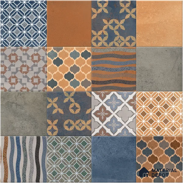 Moroccan Wall & Floor Tile TL 07426 Ethnic 2 ft x 2 ft Matte Finish Vitrified Tile - 9 mm | Suitable For living Room, Bedroom, Bathroom | Please Expect a Slight Variation of Pattern (Sample)