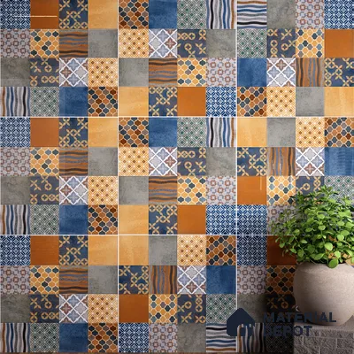 Moroccan Wall & Floor Tile TL 07426 Ethnic 2 ft x 2 ft Matte Finish Vitrified Tile - 9 mm | Suitable For living Room, Bedroom, Bathroom | Please Expect a Slight Variation of Pattern (Sample)