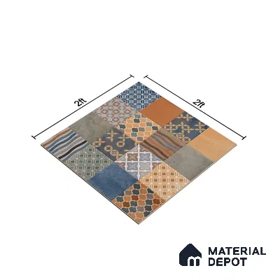 Moroccan Wall & Floor Tile TL 07426 Ethnic 2 ft x 2 ft Matte Finish Vitrified Tile - 9 mm | Suitable For living Room, Bedroom, Bathroom | Please Expect a Slight Variation of Pattern (Sample)