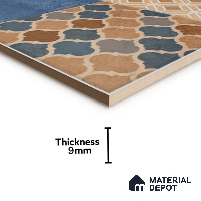Moroccan Wall & Floor Tile TL 07426 Ethnic 2 ft x 2 ft Matte Finish Vitrified Tile - 9 mm | Suitable For living Room, Bedroom, Bathroom | Please Expect a Slight Variation of Pattern (Sample)