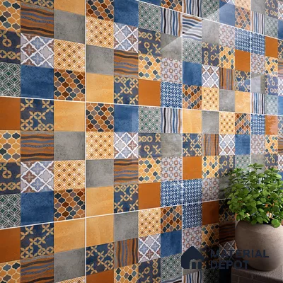 Moroccan Wall & Floor Tile TL 07426 Ethnic 2 ft x 2 ft Matte Finish Vitrified Tile - 9 mm | Suitable For living Room, Bedroom, Bathroom | Please Expect a Slight Variation of Pattern (Sample)