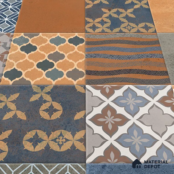 Moroccan Wall & Floor Tile TL 07426 Ethnic 2 ft x 2 ft Matte Finish Vitrified Tile - 9 mm | Suitable For living Room, Bedroom, Bathroom | Please Expect a Slight Variation of Pattern (Sample)