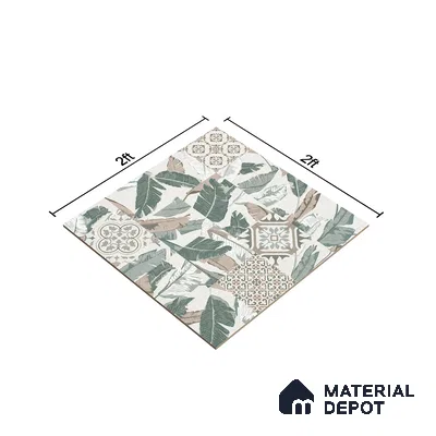 Moroccan Wall & Floor Tile TL 07424 Dali Olive 2 ft x 2 ft Matte Finish Vitrified Tile - 9 mm | Suitable For living Room, Bedroom, Bathroom | Please Expect a Slight Variation of Pattern (Sample)