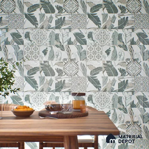 Moroccan Wall & Floor Tile TL 07424 Dali Olive 2 ft x 2 ft Matte Finish Vitrified Tile - 9 mm | Suitable For Balcony, Accent/Feature Wall, Dining Area | Please Expect a Slight Variation of Pattern | Random Designs